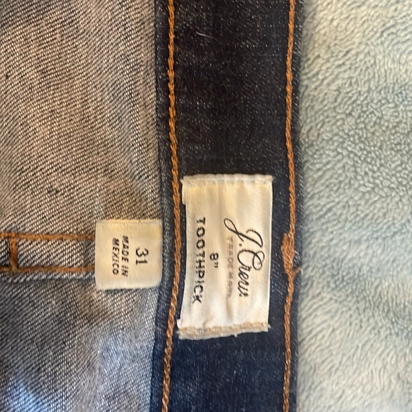J.CREW 8" TOOTHPICK jeans SKINNY vista blue perfecting pockets 31 EUC - Picture 4 of 4